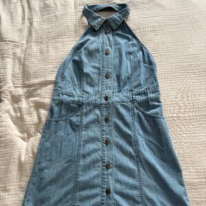 Free People Denim Halter Dress